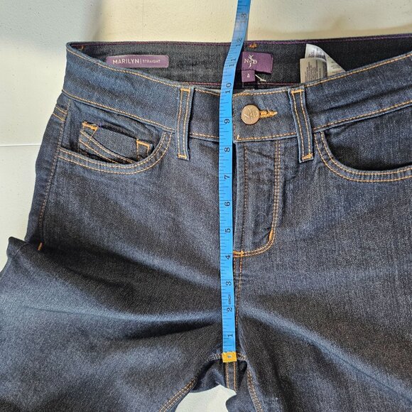 NYDJ Marilyn Straight leg Dark Wash Jean's Pants size 4 - Picture 10 of 13